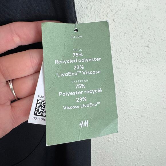 H & M NWT Black Straight leg Above The Belly Band Pull On Maternity Pants Sz XL - Picture 3 of 5